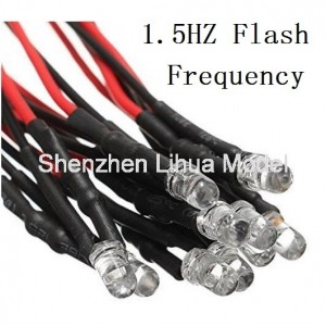 Self flash DIP LED with wire--1.5HZ FREQ.