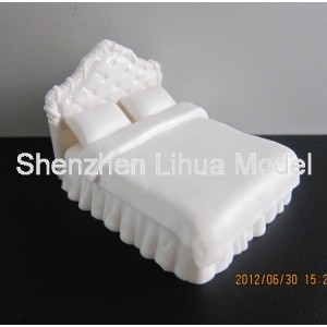 ABS double Euro bed---1:20 1:25 Architectural mode bed furniture 